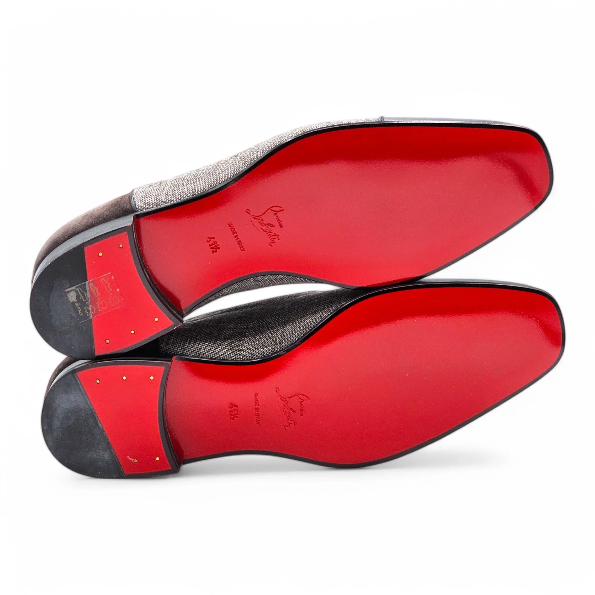 Christian Louboutin Greggo Oxford Shoes - Leather and Fabric - Gray/Black 41.5