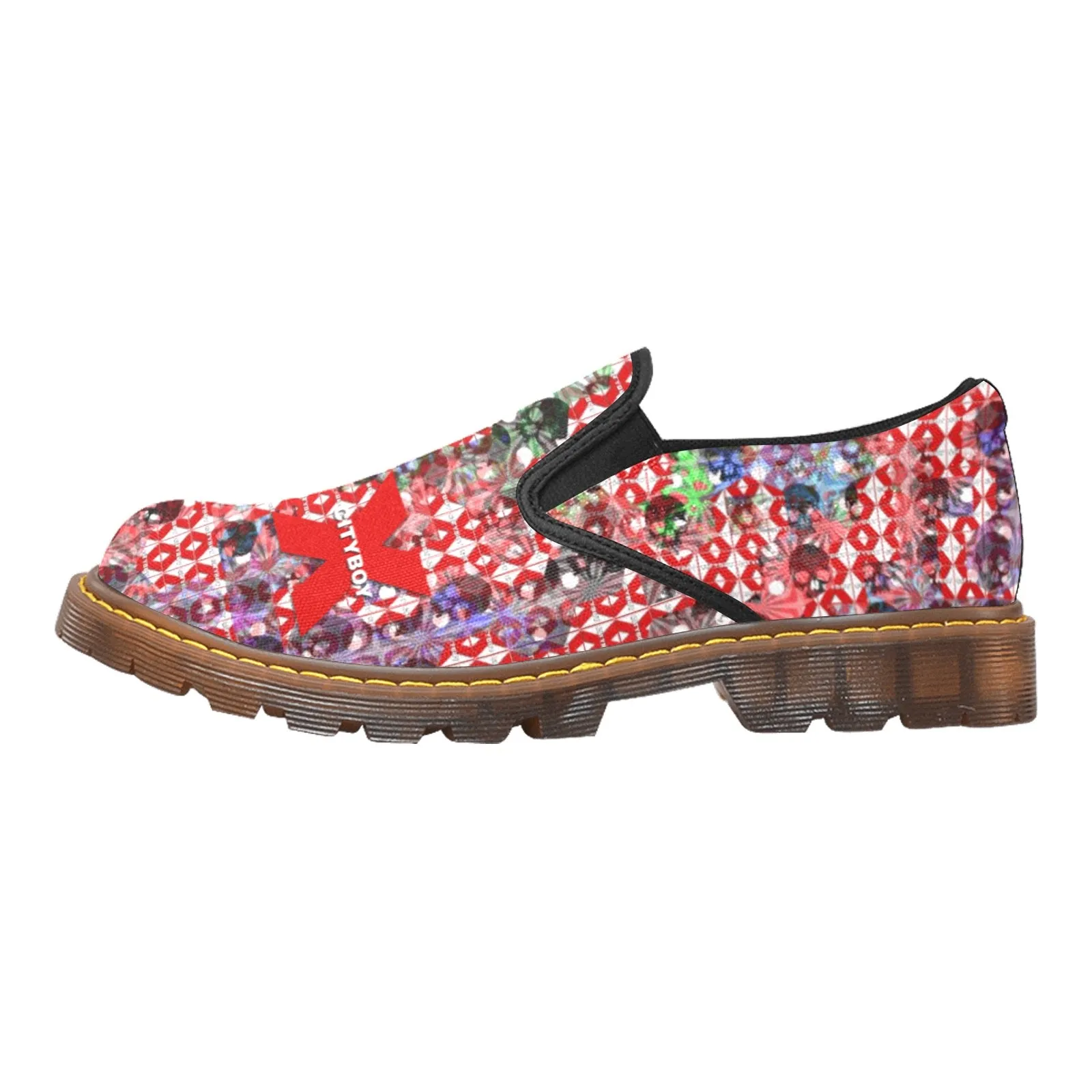 CITYBOY skull print Martin Men's Slip-On Loafer (Model 12031)