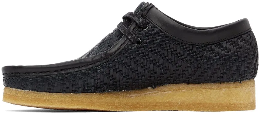 Clarks Originals Black Raffia Wallabee Lace-Ups