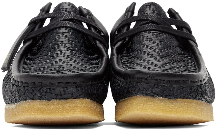 Clarks Originals Black Raffia Wallabee Lace-Ups