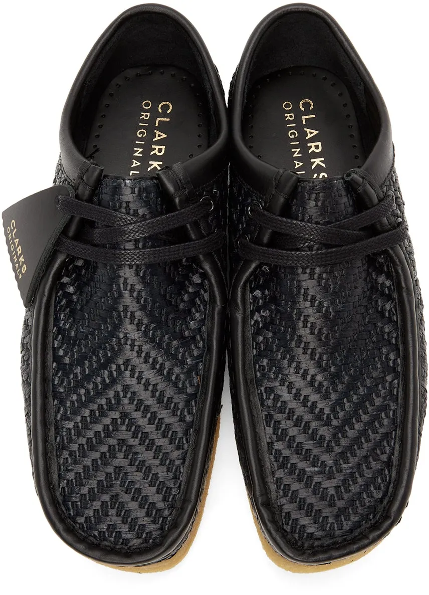 Clarks Originals Black Raffia Wallabee Lace-Ups