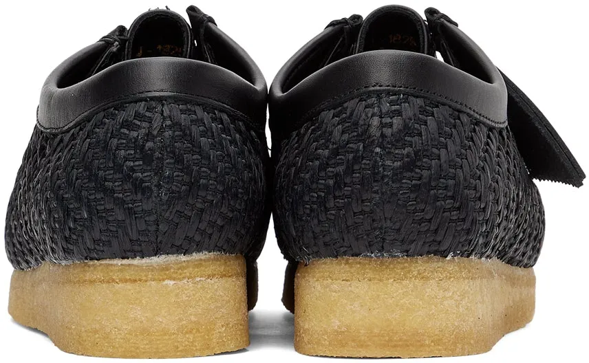 Clarks Originals Black Raffia Wallabee Lace-Ups