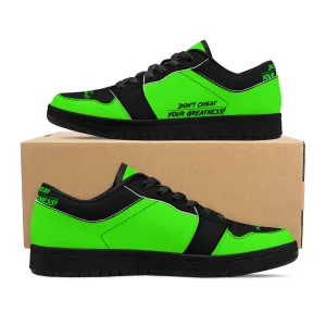 DCYG G4's Green & Black  Black Sole Low-Top Leather Sneakers