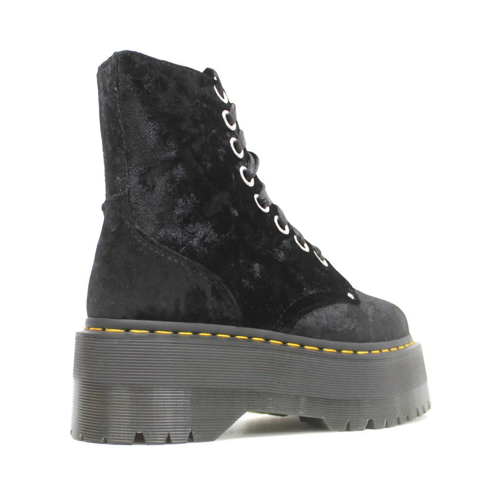 Dr. Martens Womens Boots Vegan Jadon Max Casual Lace Up Ankle Crushed Velvet - UK 6.5