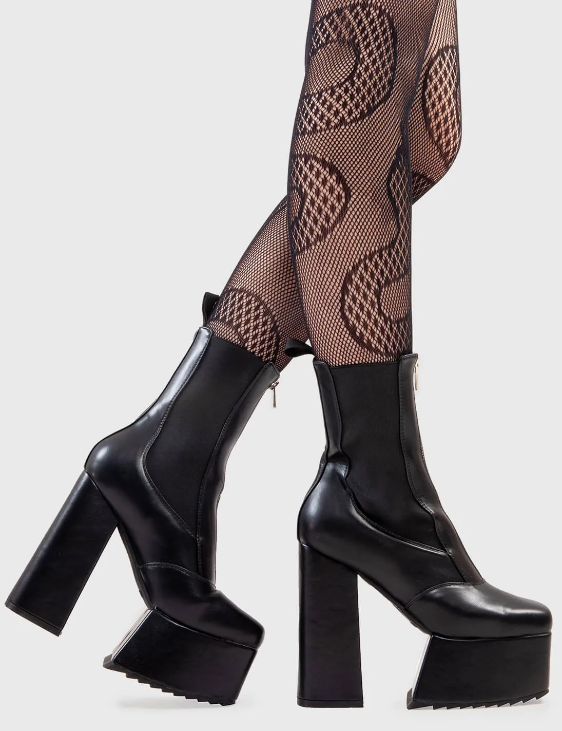Drop Out Platform Ankle Boots