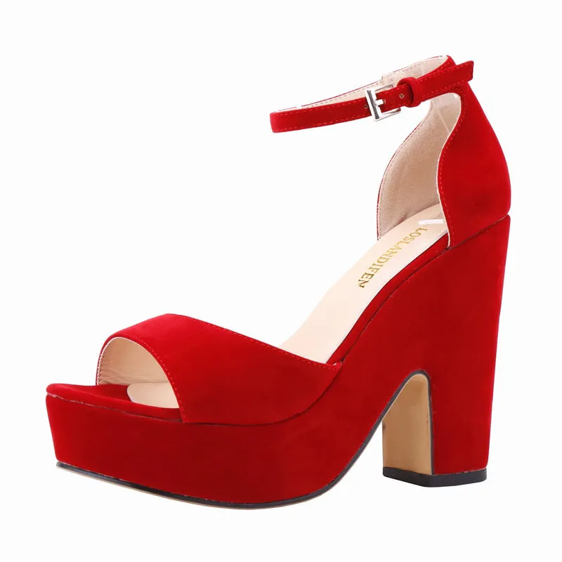Elegant Versatile Round Toe Chunky Heel Women's Shoes