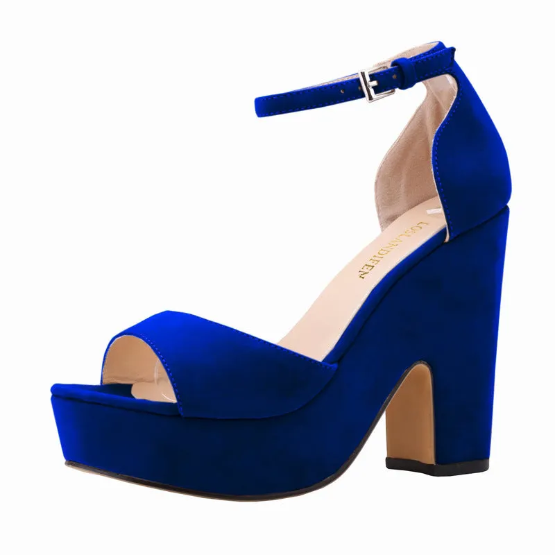 Elegant Versatile Round Toe Chunky Heel Women's Shoes