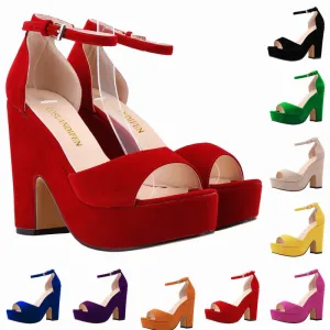 Elegant Versatile Round Toe Chunky Heel Women's Shoes
