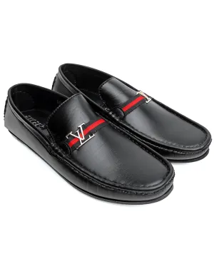 EX-8005-Black-Men Driving Moccasins