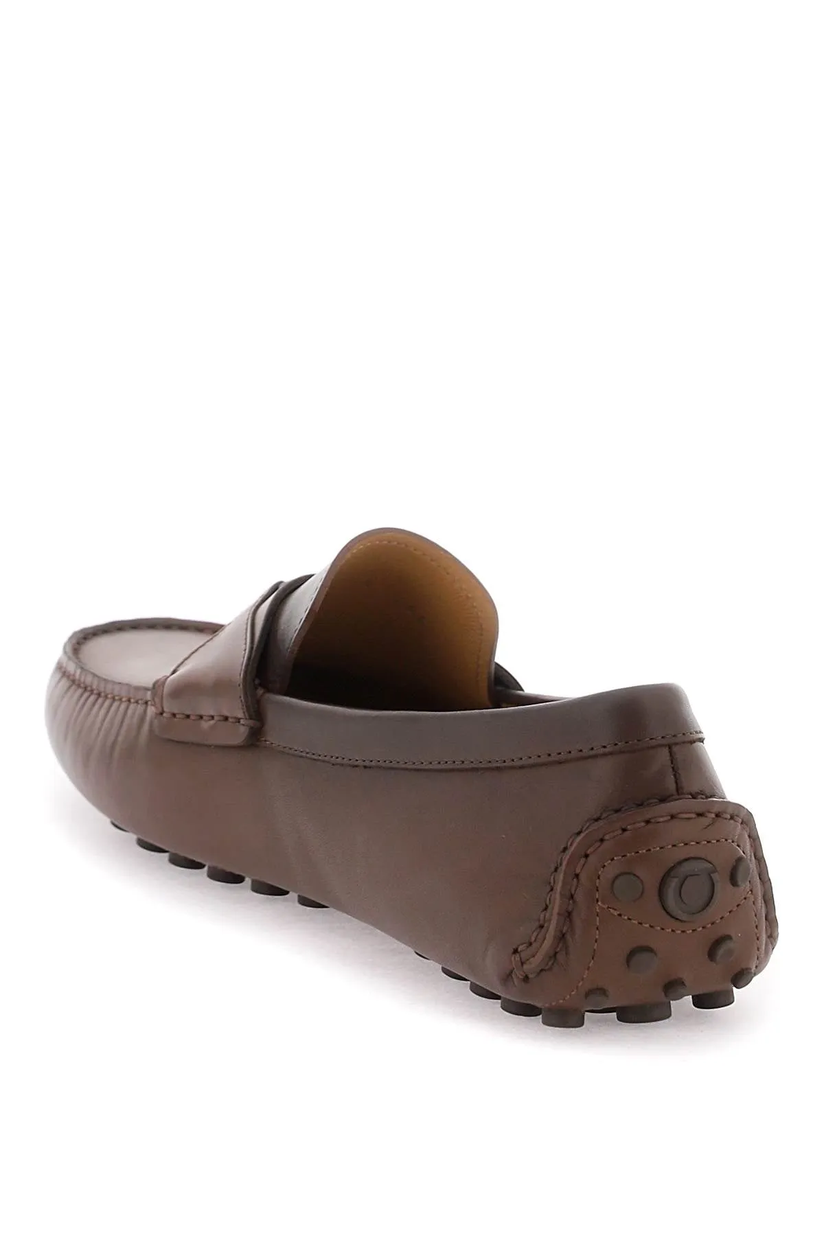 Ferragamo Genuine Calf Leather Gancini Hook Loafers for Men in Brown
