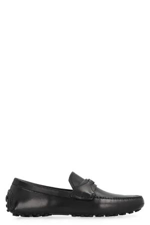 Ferragamo Men's Round Toe Leather Loafers