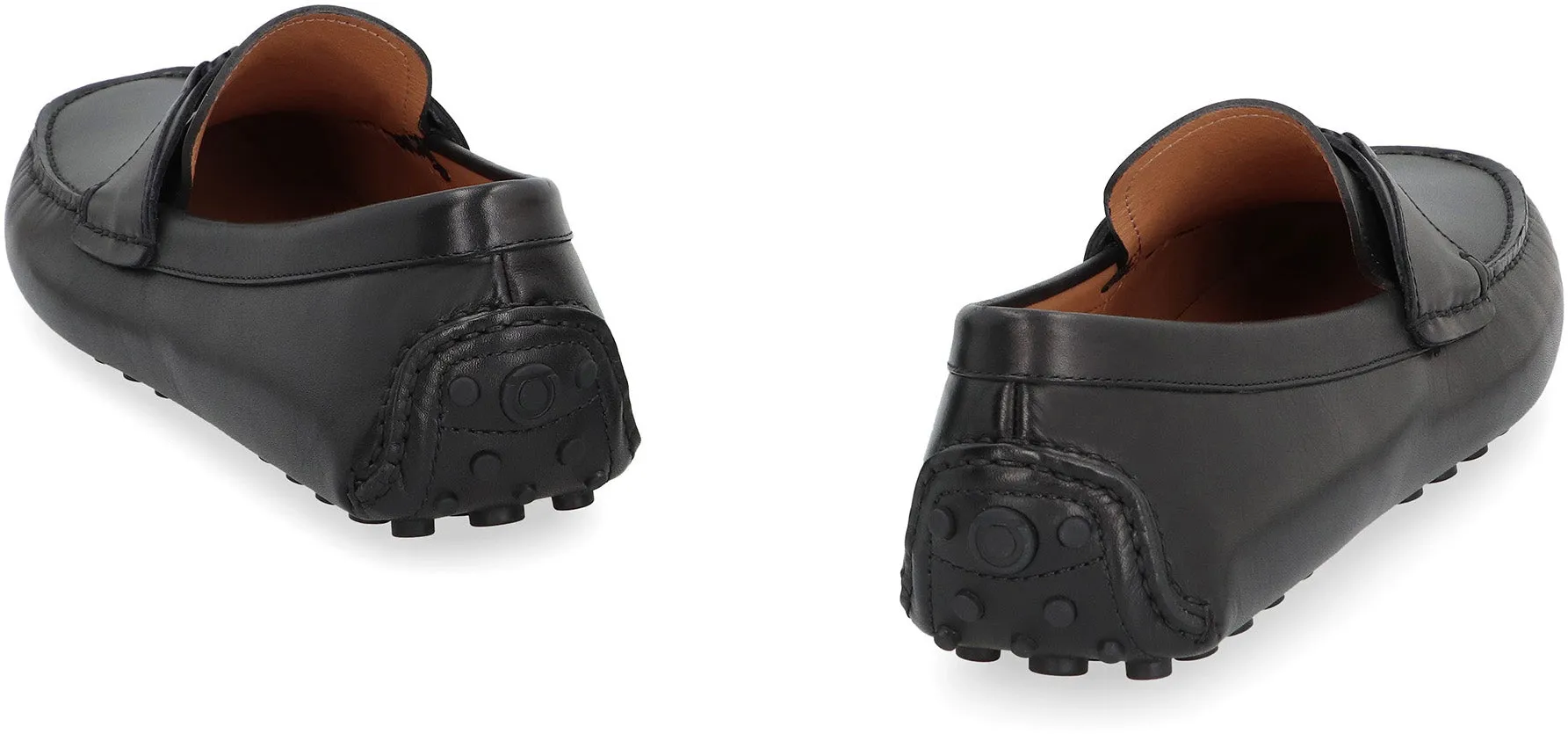 Ferragamo Men's Round Toe Leather Loafers