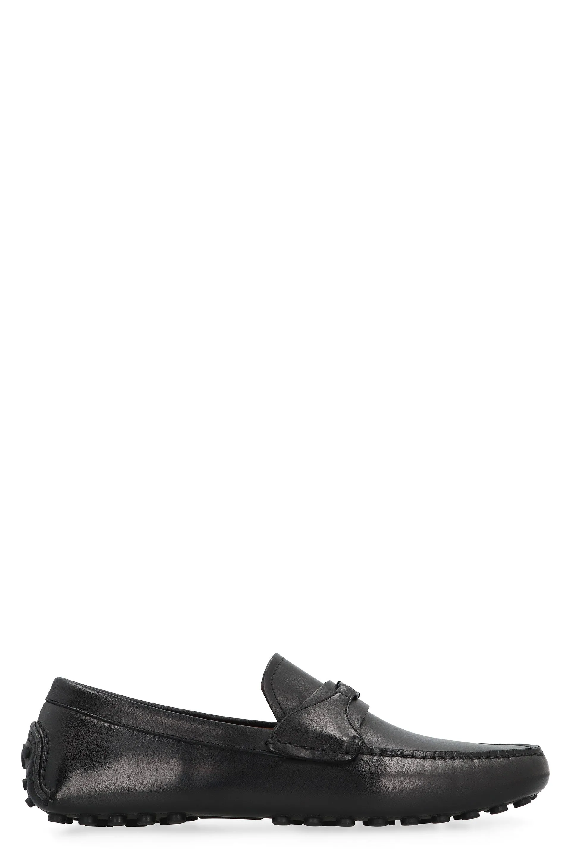 Ferragamo Men's Round Toe Leather Loafers