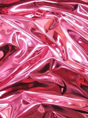 Fuchsia Chrome Mirror Reflective Vinyl Fabric / Sold By The Yard