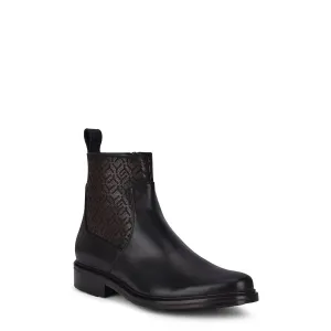 G89TSRS - Cuadra black dress fashion calfskin chelsea ankle boots for men