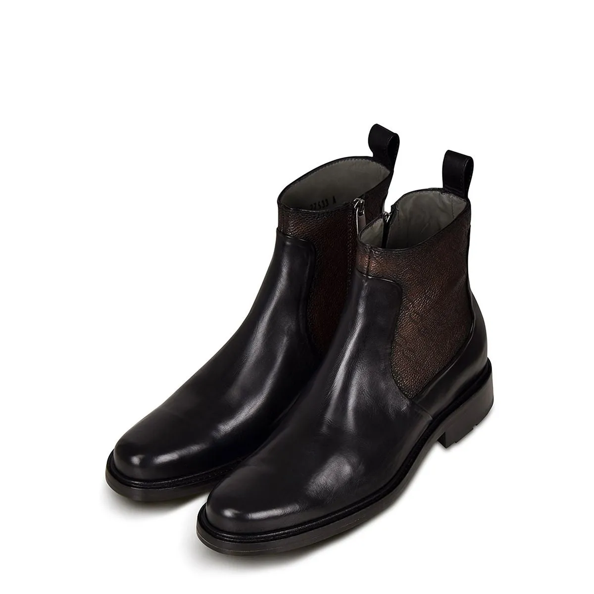 G89TSRS - Cuadra black dress fashion calfskin chelsea ankle boots for men