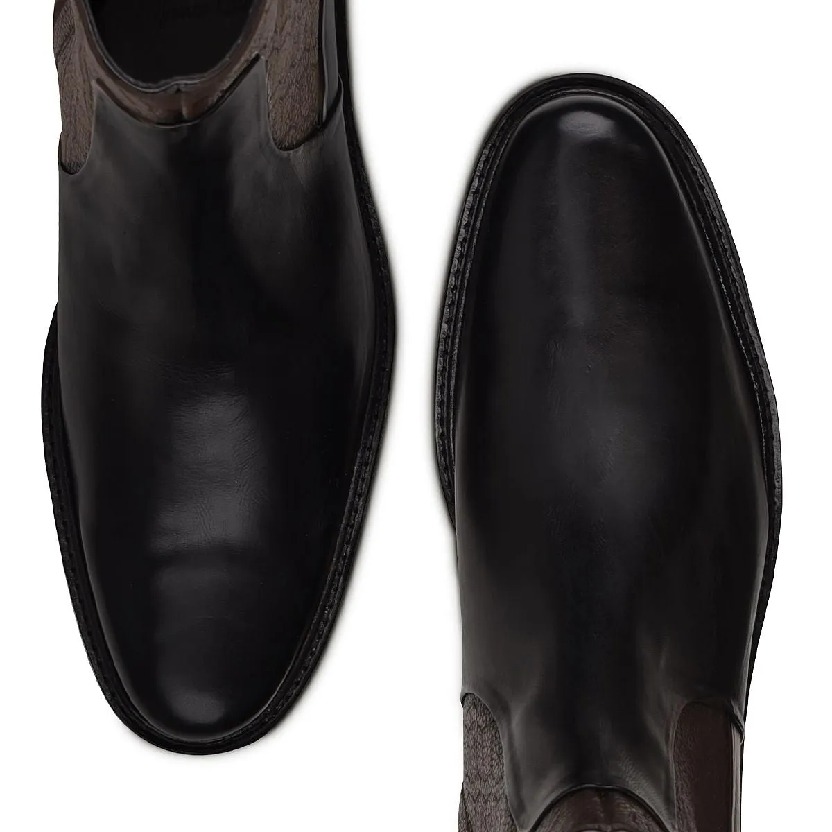 G89TSRS - Cuadra black dress fashion calfskin chelsea ankle boots for men