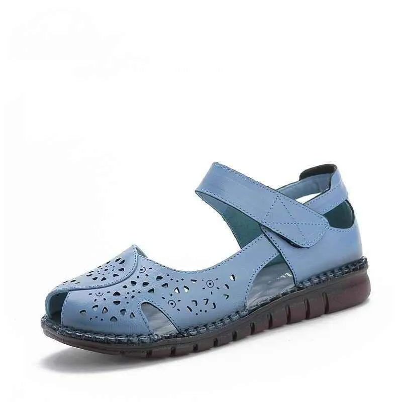 GY408 Women's Casual Shoes: Handmade Leather Flat Sandals