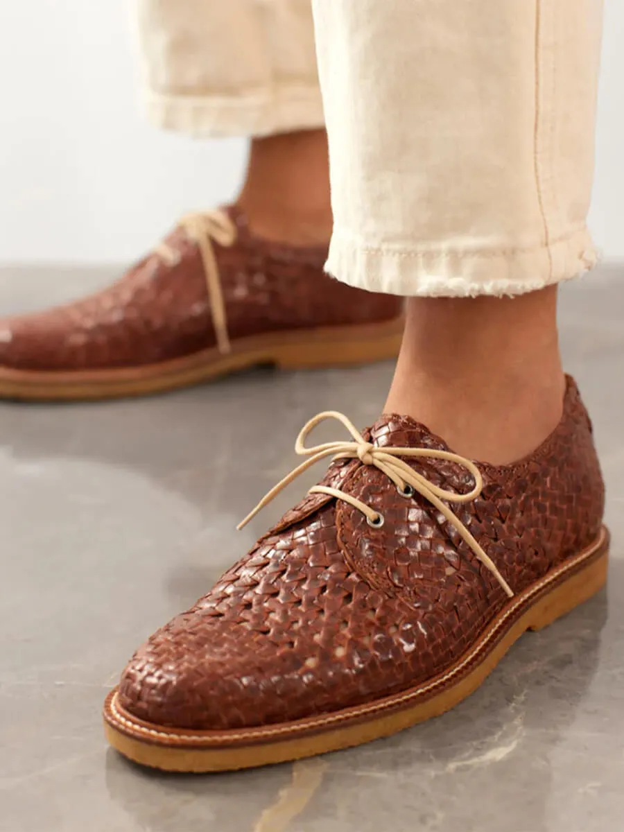 Hand-braided Lace-up Shoes