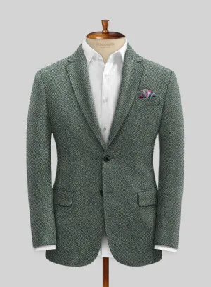 Harris Tweed Wide Herringbone Green Jacket