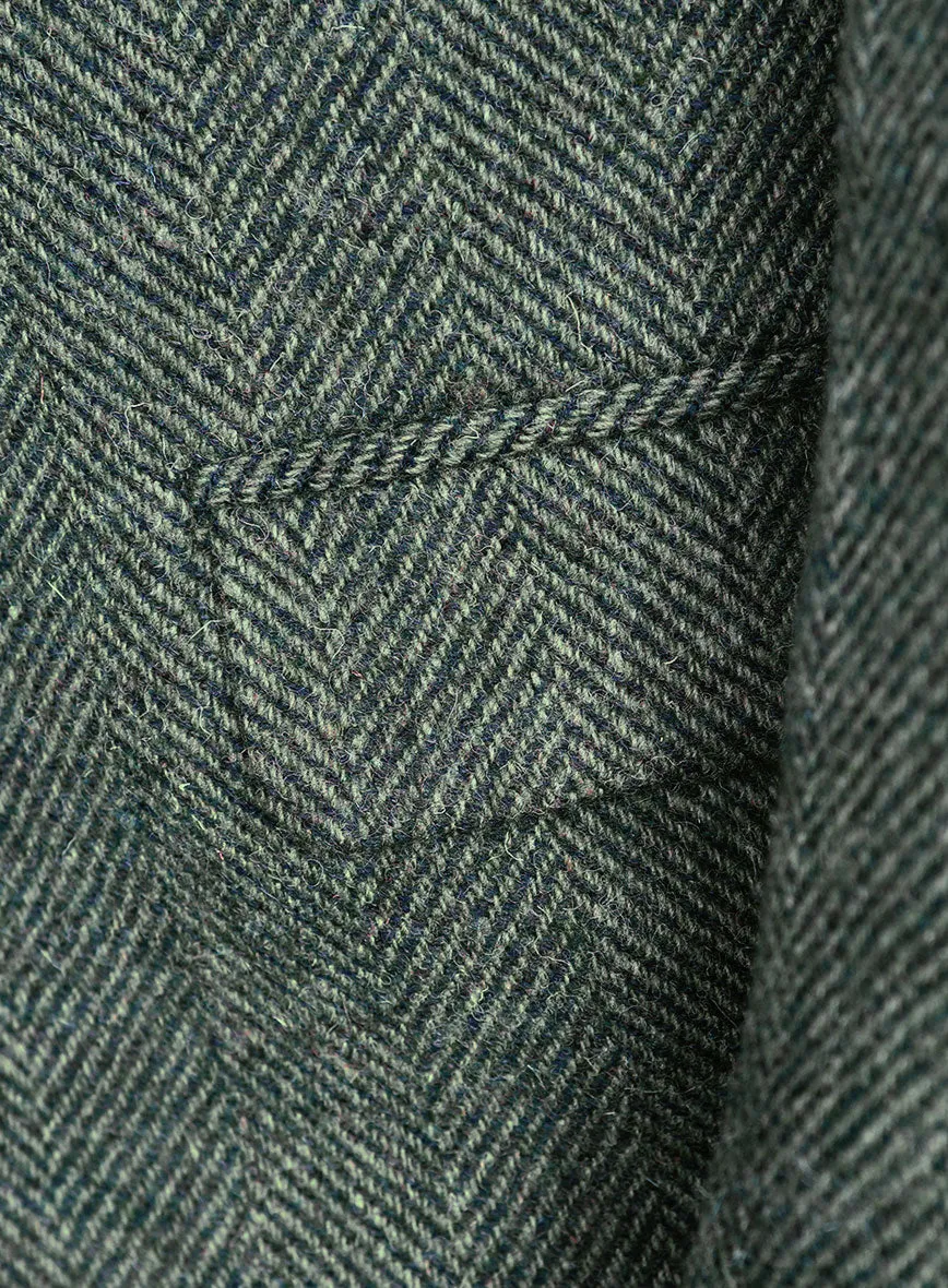 Harris Tweed Wide Herringbone Green Jacket
