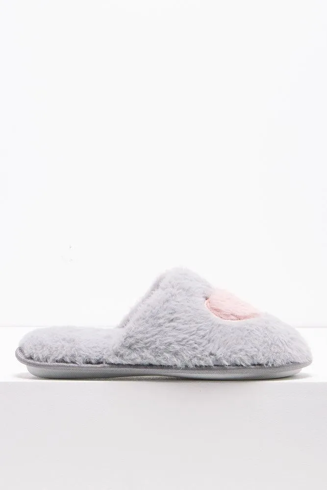 Heart Slipper Grey
