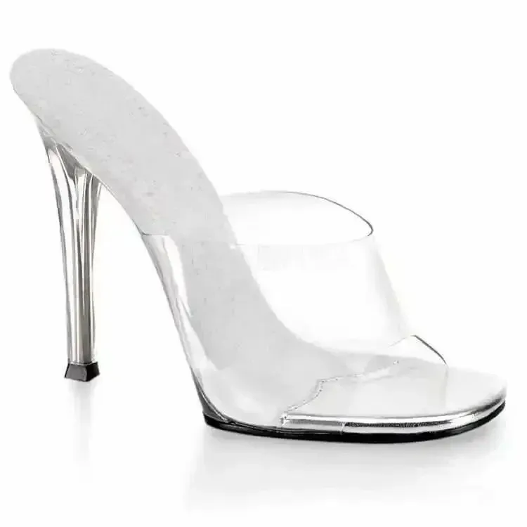 Hnzxzm International Bodybuilding Model Bikini Competition Shoes Transparent High Heels Competition Standard Shoes 12cm Heel Slippers