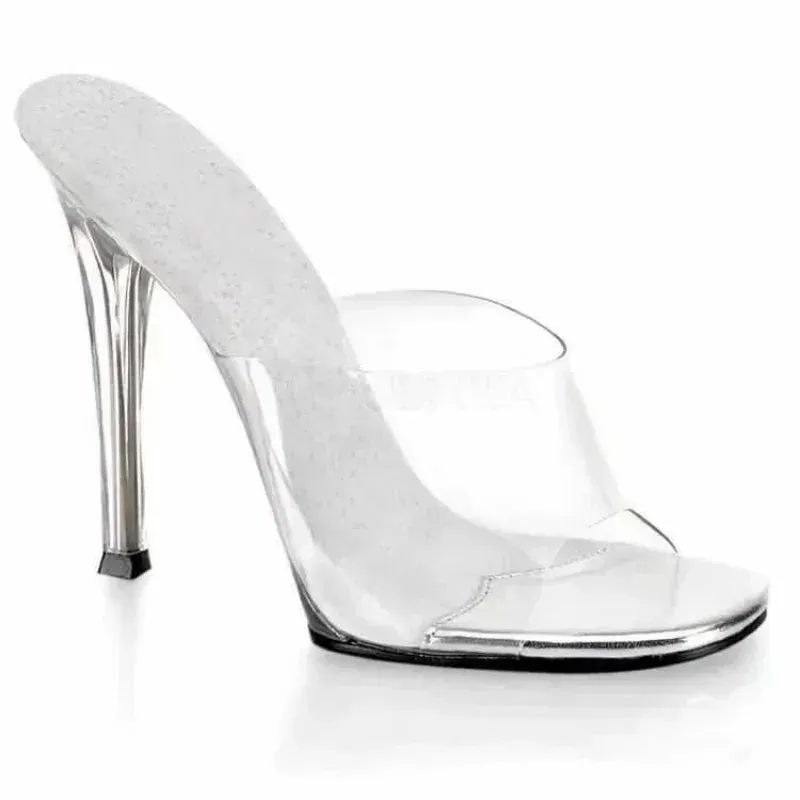 Hnzxzm International Bodybuilding Model Bikini Competition Shoes Transparent High Heels Competition Standard Shoes 12cm Heel Slippers