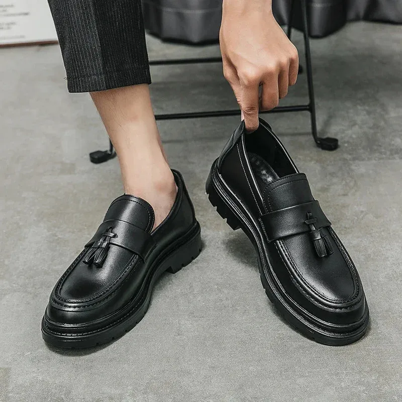 Hnzxzm Loafers Men Casual Leather Shoes Outdoor Slip on Fashion Italian Moccasins Luxury Brand Loafers Fashion Business Men Shoes