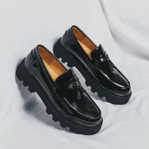 Hnzxzm New Black Loafers Men Pu Leather Shoes Breathable Slip-On Solid Casual Shoes Handmade Men Dress Shoes
