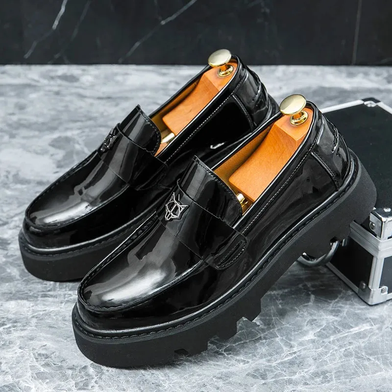Hnzxzm New Black Loafers Men Pu Leather Shoes Breathable Slip-On Solid Casual Shoes Handmade Men Dress Shoes