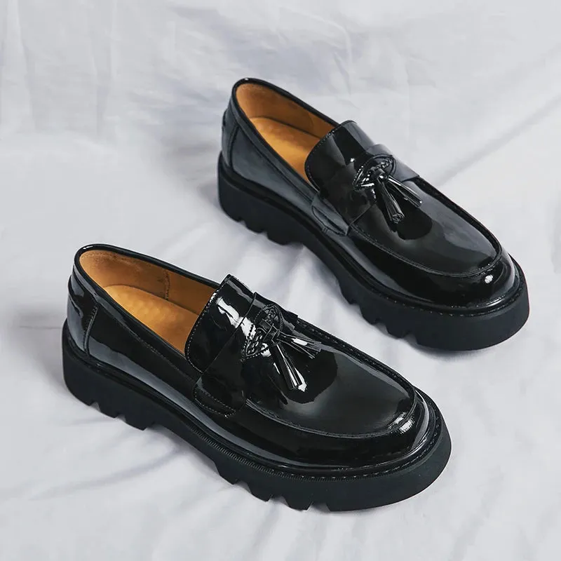 Hnzxzm New Black Loafers Men Pu Leather Shoes Breathable Slip-On Solid Casual Shoes Handmade Men Dress Shoes