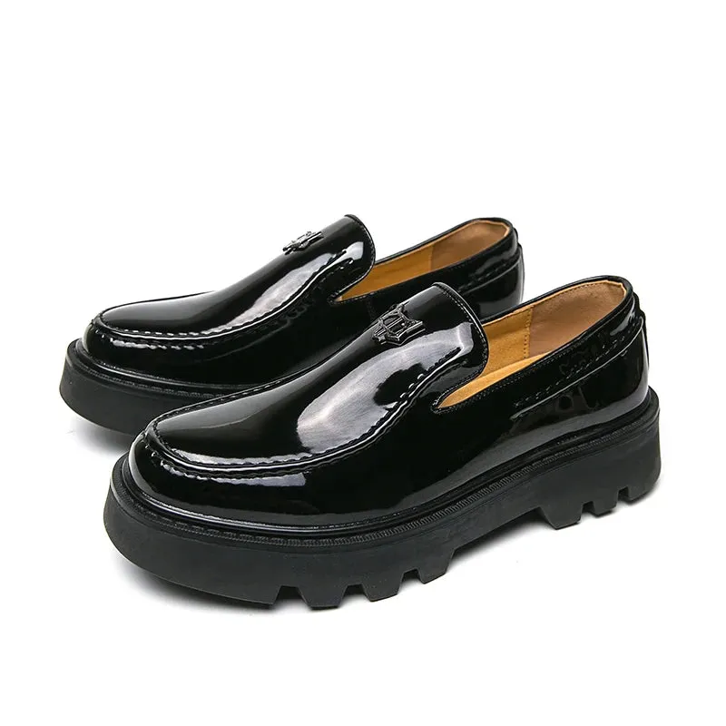 Hnzxzm New Black Loafers Men Pu Leather Shoes Breathable Slip-On Solid Casual Shoes Handmade Men Dress Shoes