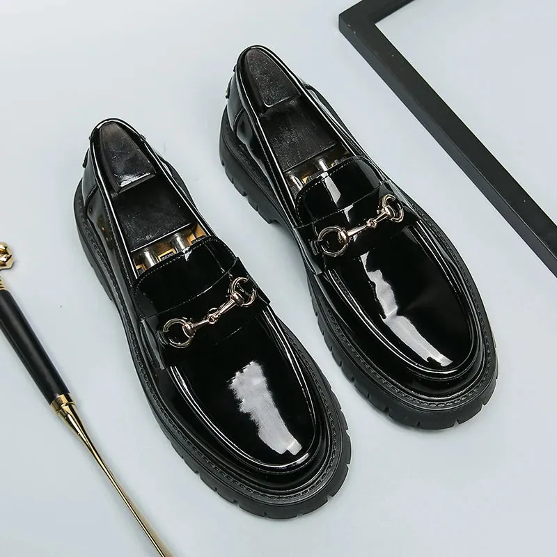 Hnzxzm New Black Loafers Men Pu Leather Shoes Breathable Slip-On Solid Casual Shoes Handmade Men Dress Shoes