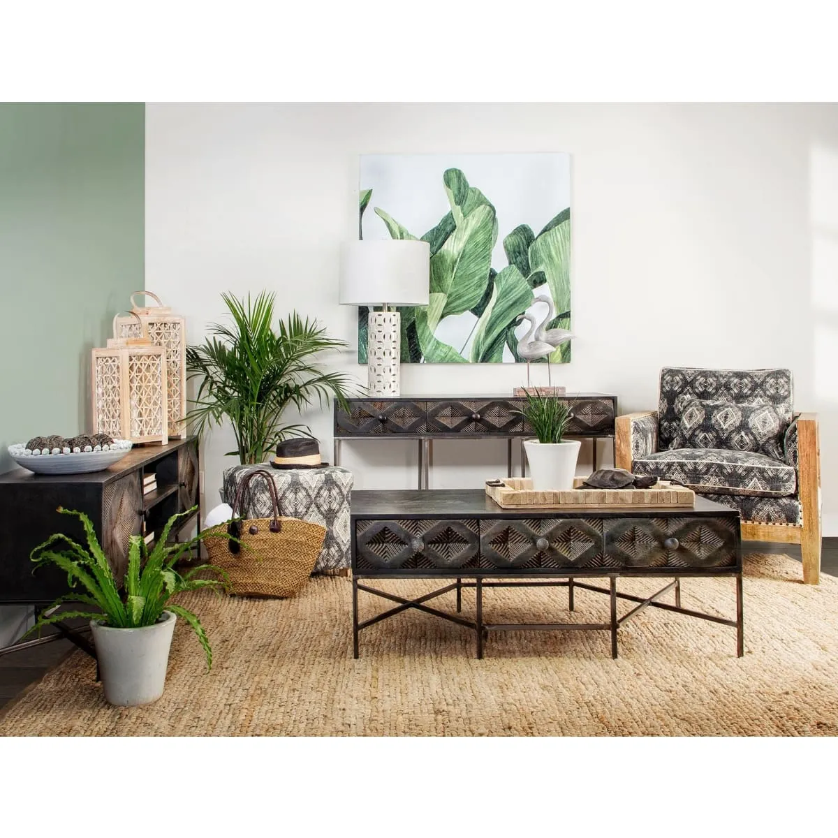 Hogarth Coffee Table Brown Wood | Black Metal