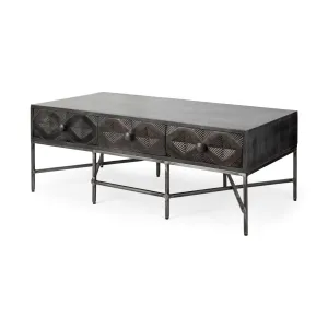 Hogarth Coffee Table Brown Wood | Black Metal