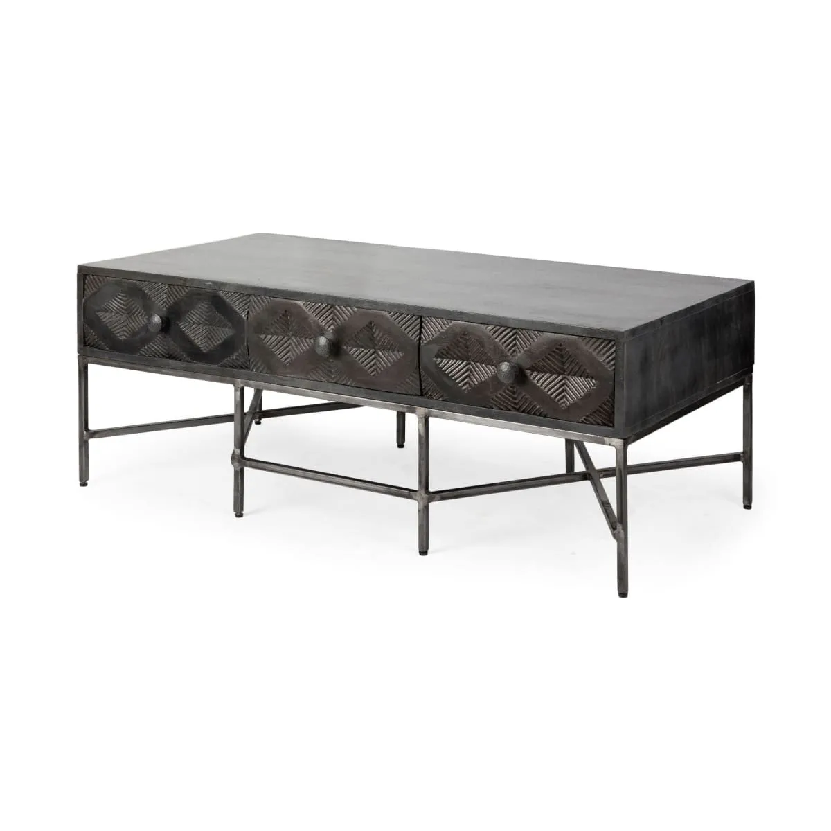 Hogarth Coffee Table Brown Wood | Black Metal