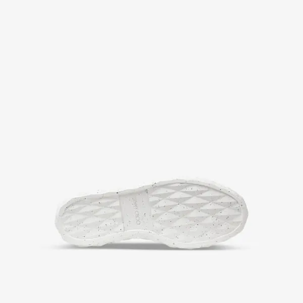 Jimmy Choo Diamond Light Maxi Leather Logo Low Top Sneakers, White