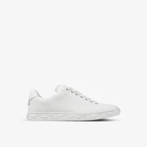 Jimmy Choo Diamond Light Maxi Leather Logo Low Top Sneakers, White