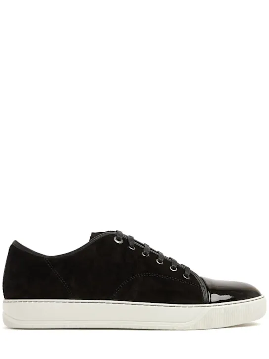 Lanvin   Suede &amp; leather low top sneakers 