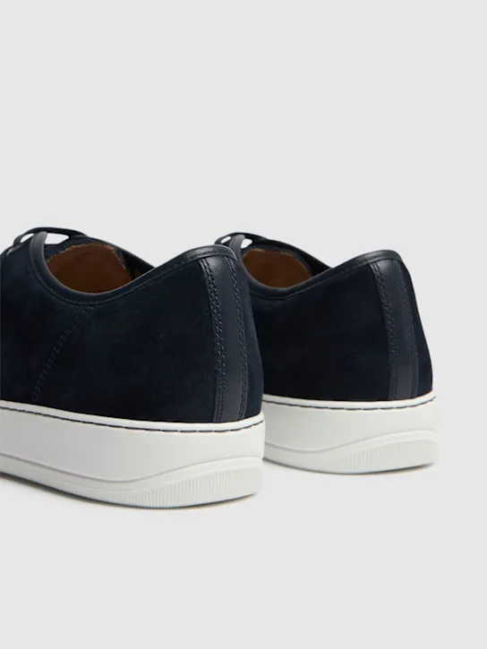 Lanvin   Suede &amp; leather low top sneakers 