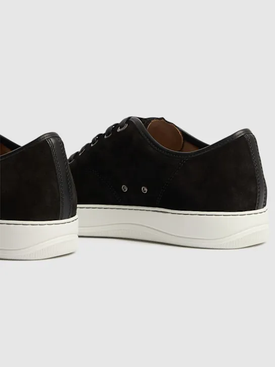 Lanvin   Suede &amp; leather low top sneakers 
