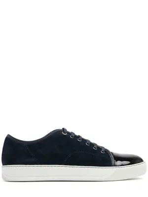 Lanvin   Suede &amp; leather low top sneakers 