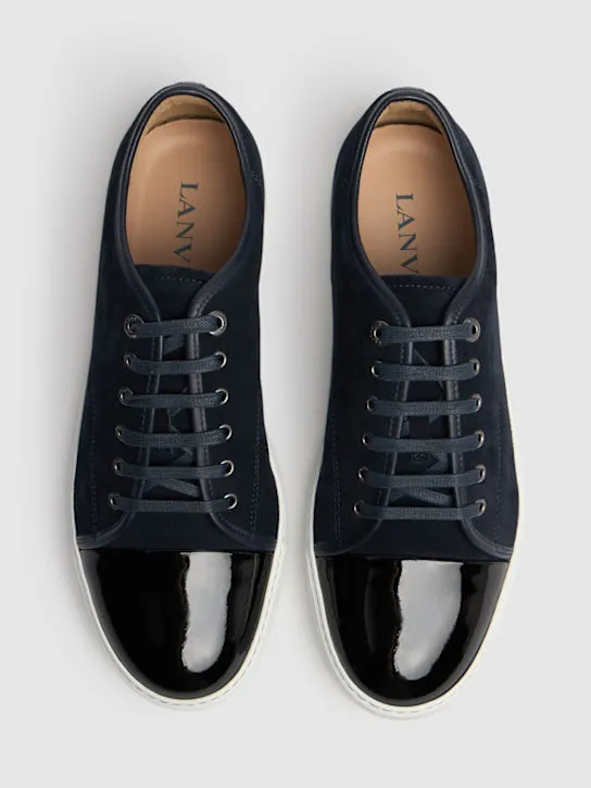 Lanvin   Suede &amp; leather low top sneakers 