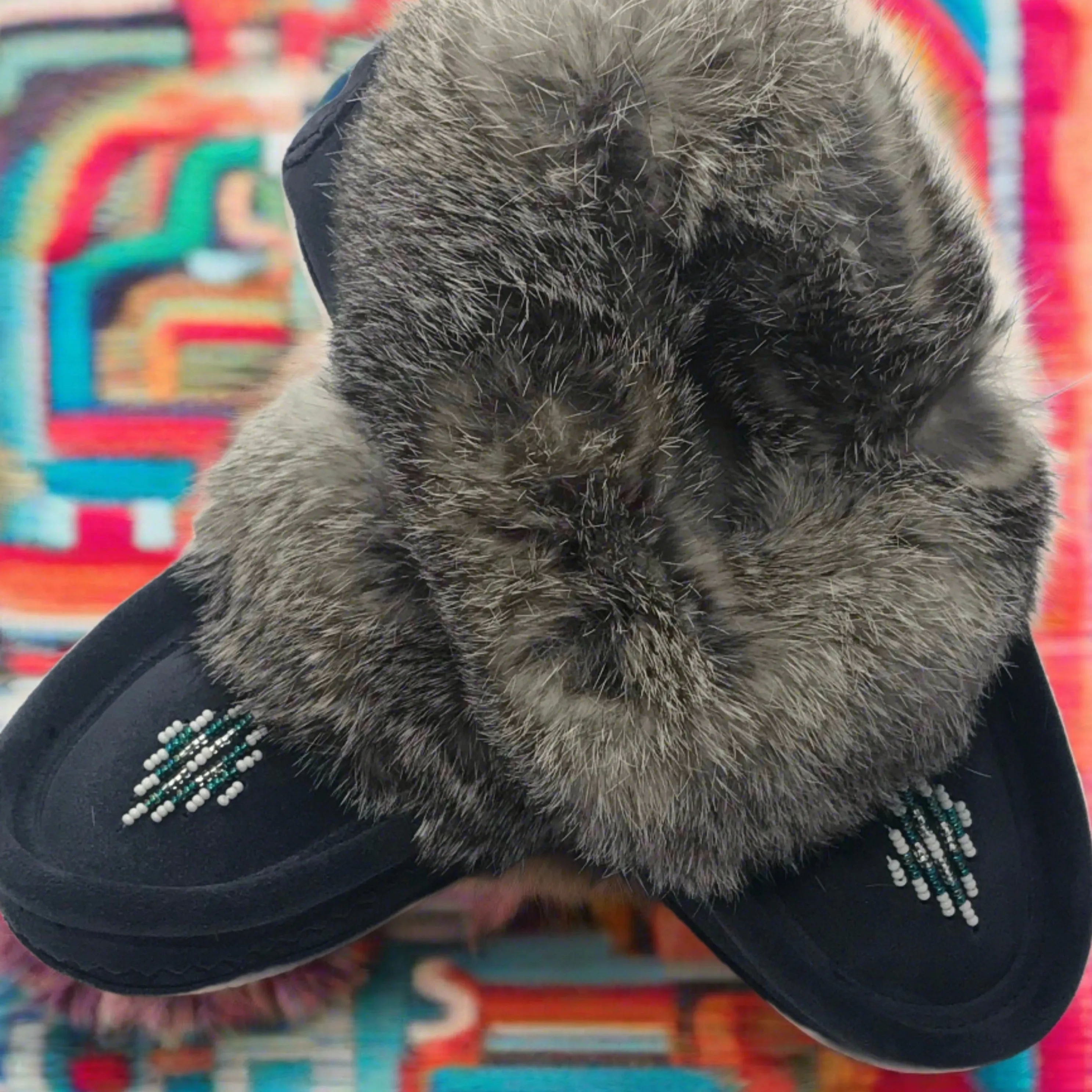 Laurentian Chief Baby Moccasins Navy Blue 20% Off