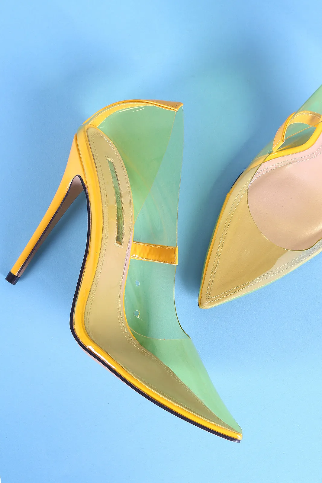 Liliana Transparent Pointy Toe Stiletto Heel