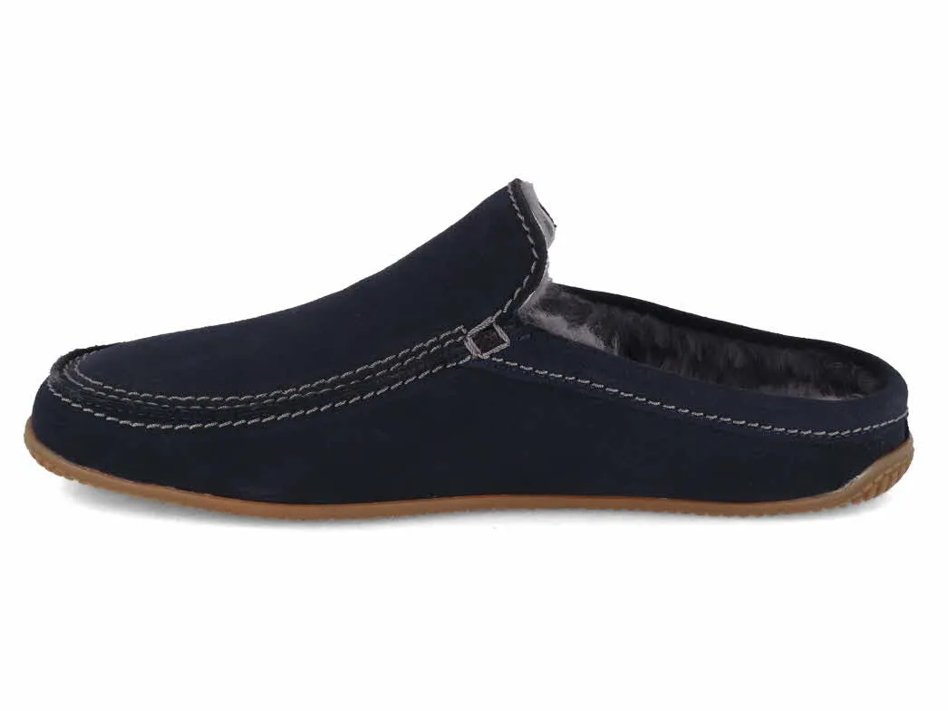 Living Kitzbuehel Men's Sheepskin Moccasins, Night Blue