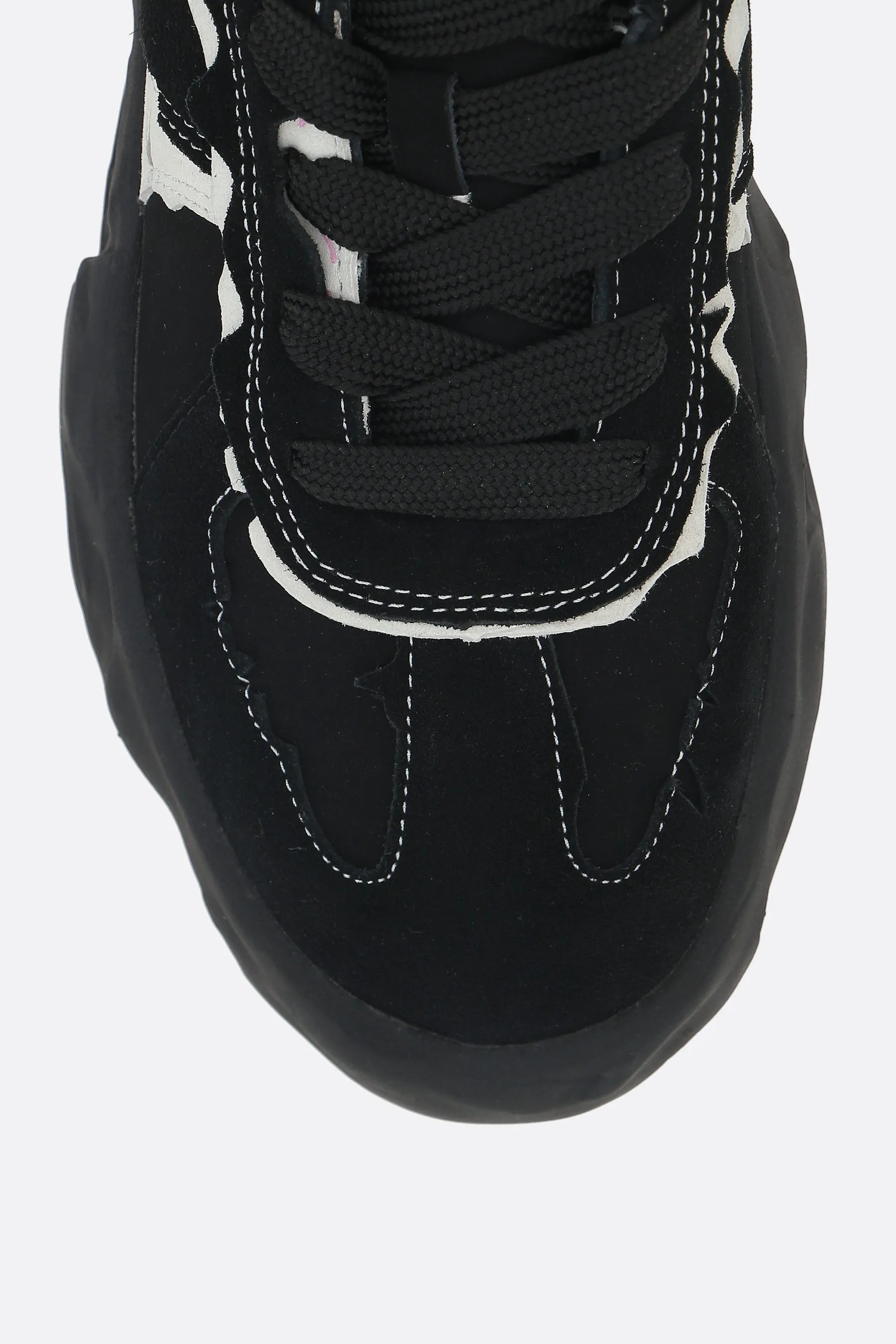 low-top sneakers in nabuk and suede