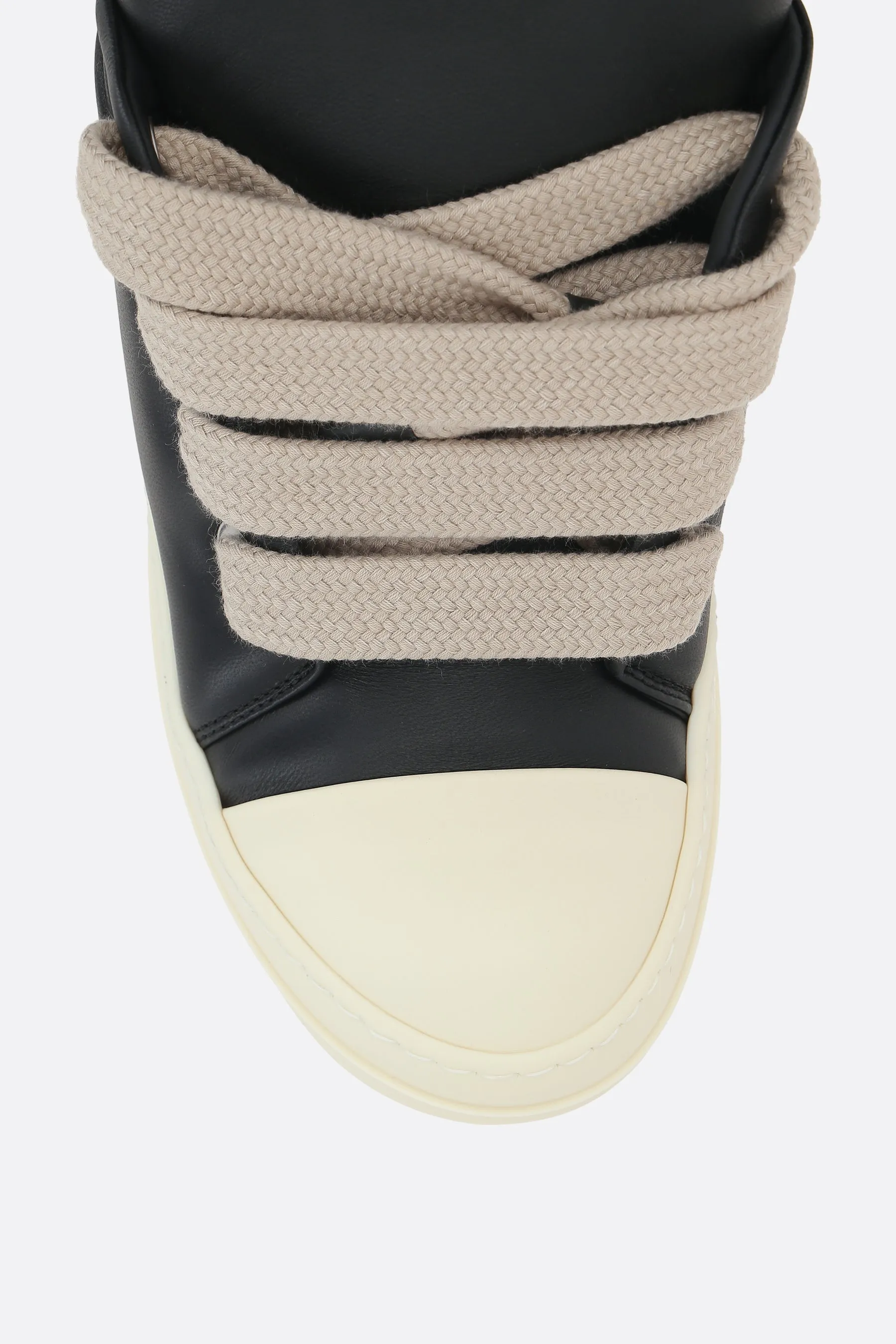 low-top sneakers in padded smooth leather