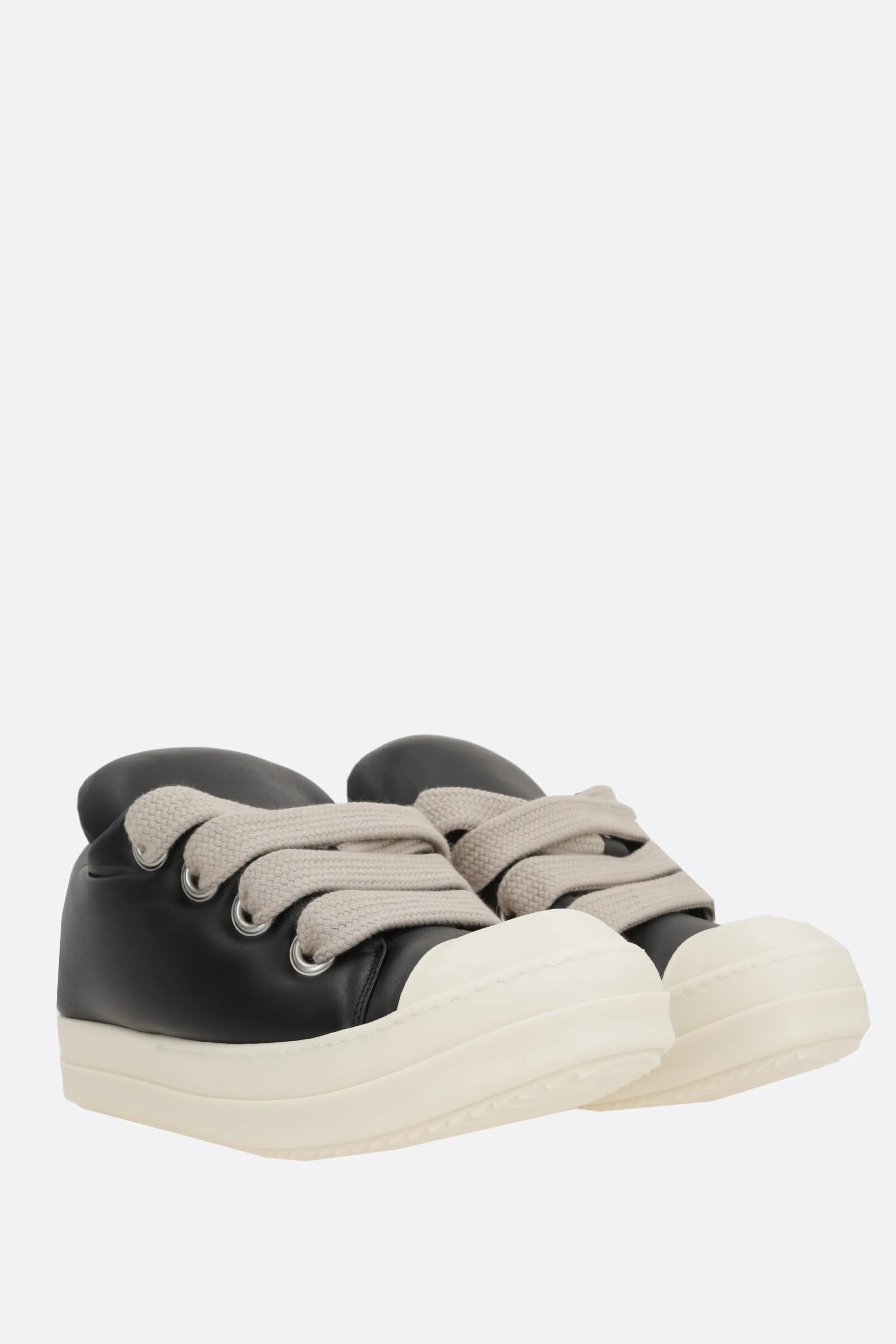 low-top sneakers in padded smooth leather